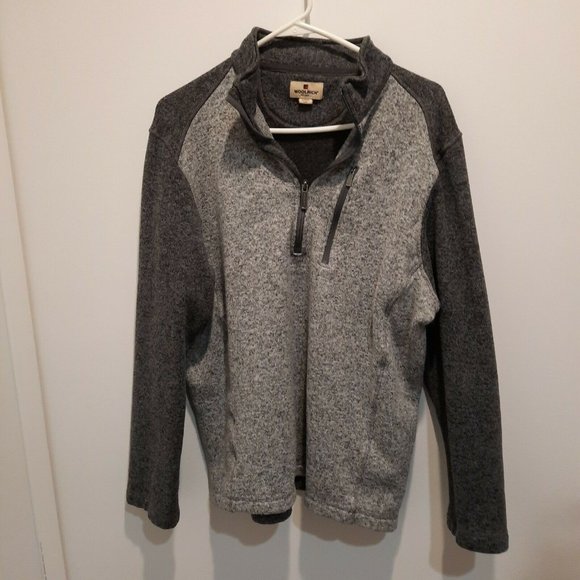 Woolrich Men's Size L 1/4 Zip Fleece Lined Sweater Jacket Gray - Picture 1 of 5